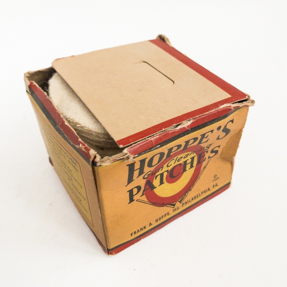 Hoppe's Gun Cleaning Patches Unisex OS Yellow 12-16 Gauge Vintage Cotton 1940s